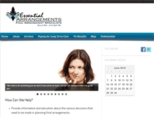 Tablet Screenshot of essentialarrangements.com